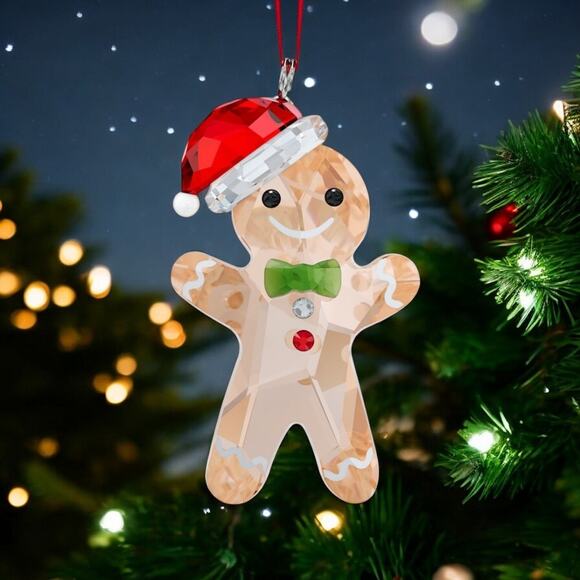New Swarovski Holiday Cheers Gingerbread Man Christmas Ornament - Picture 1 of 5
